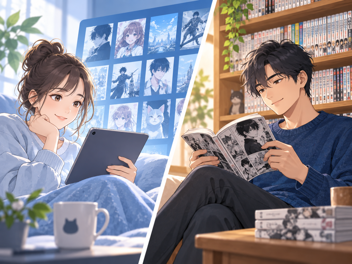 漫画は電子書籍と紙のどちらが合う？のイメージ